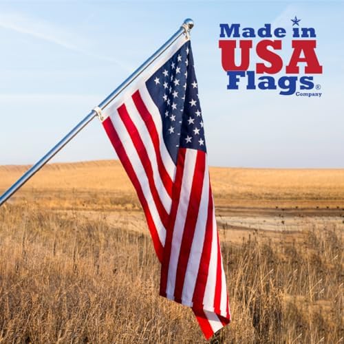 Made in USA Flags Co - 3x5 American Flag - Heavy Duty USA Flag with Premium PolyMax Polyester, Sewn Stripes, & Embroidered Stars - All Weather American Flags for Outside - FMAA Certified, US Made