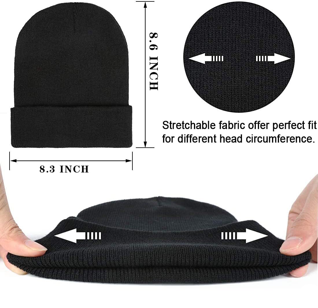 HQWHBU Slouchy Queen Bee Knit Beanie Hat Winter Hats Skull Cap for Men Women Black