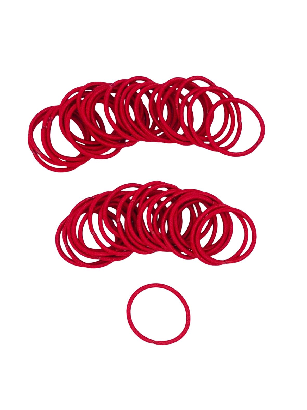 Heliums Small Hair Ties - Red - No Damage Mini 1 Inch Reusable 2mm Elastics for Thin Hair and Kids, Neutral Ponytail Holders - 48 Count