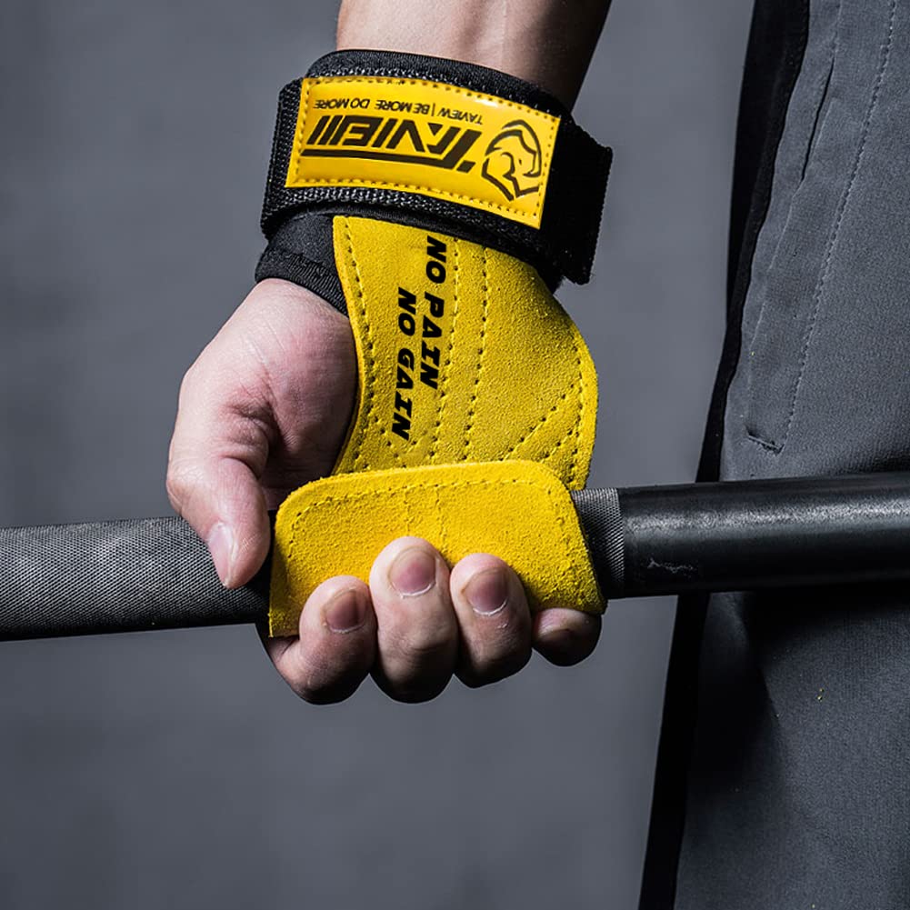 TAVIEW Premium Weight Lifting Wrist Hooks Straps for Maximum Grip Support - Deadlift Gloves and Grip Pads Alternative in Fitness Gym Power Training Like Pull Up Deadlifting & Shrugs