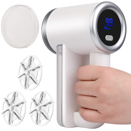 iRUNTEK Rechargeable Fabric Shaver, Electric Commercial Lint Remover with LED Display & Big Trash Box, 3-Speeds for Removing Fuzz and Pill from Clothes, Furniture, Sweater, Couch and Blanket, Silver