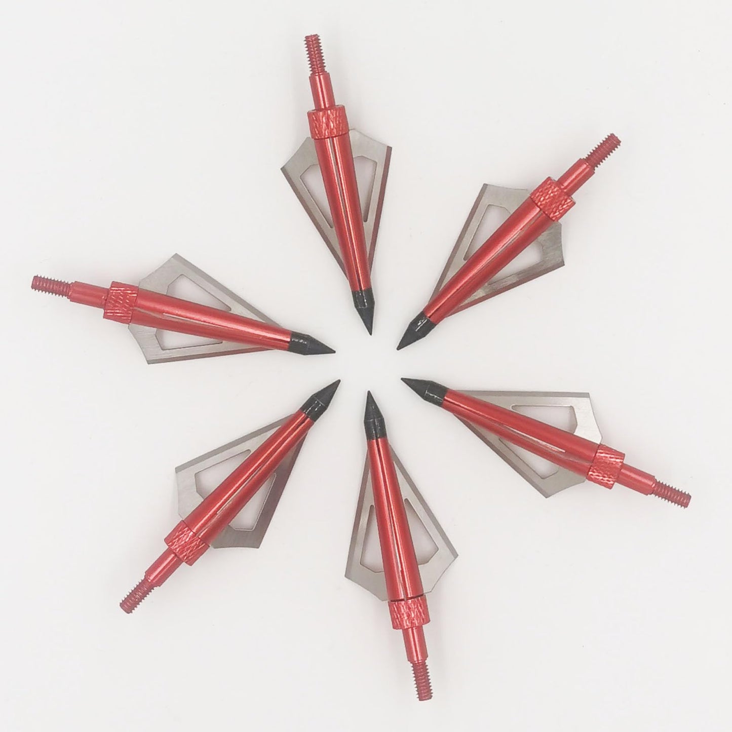 Flying Swifts Hunting Broadheads 3 Blades Archery Broadheads 100or125 Grain 12PK Screw-in Arrow Heads Arrow Tips Compatible with Traditional Bows and Compound Bow Archery Hunting (red)