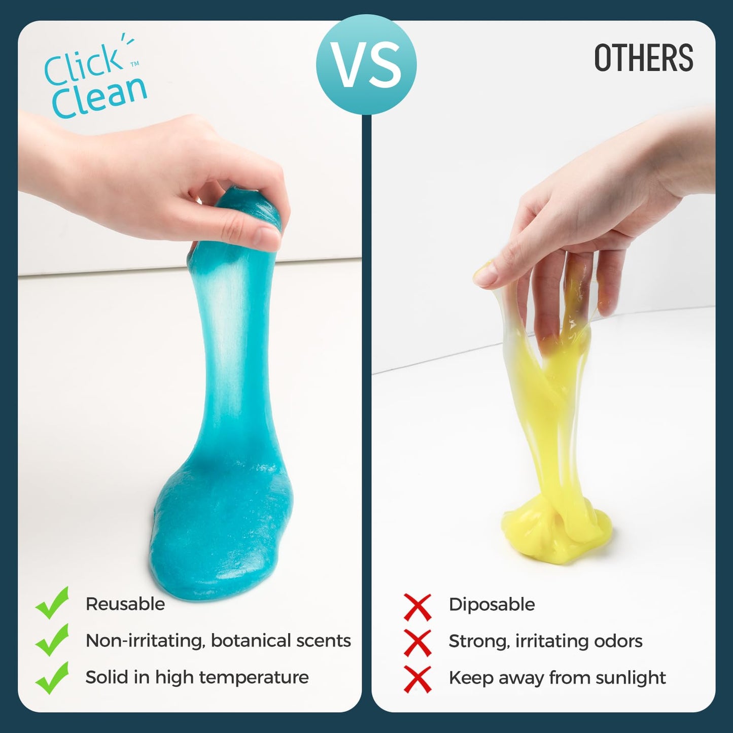 CLICK CLEAN Cleaning Gel for Car, 7oz Car Detailing Tools, Car Cleaning Putty Gel, Car Interior Cleaner Universal Dust Cleaner for Keyboard, Laptop, Car Air Vents (Bluebell)