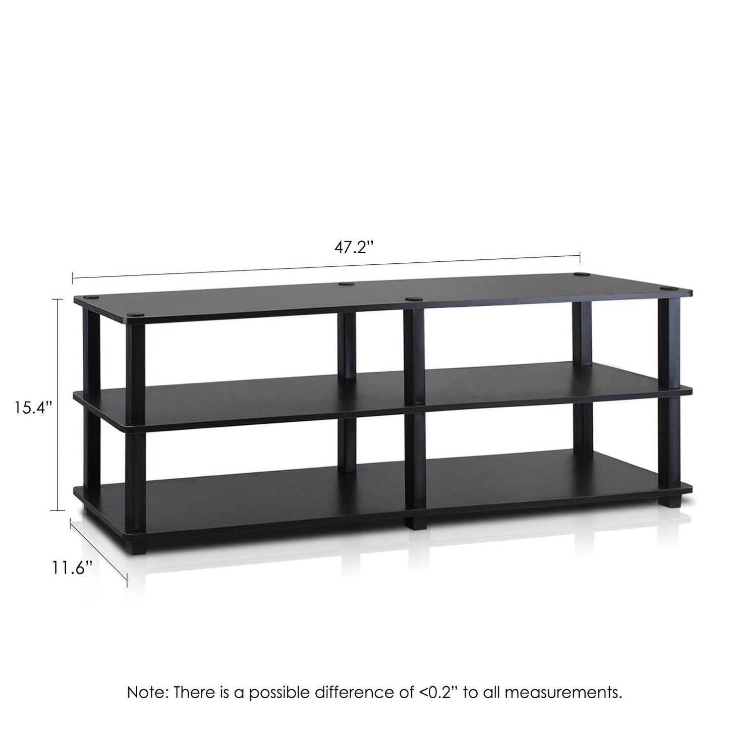 Furinno Turn-S-Tube No Tools 3-Tier Entertainment TV Stands, Espresso/Black