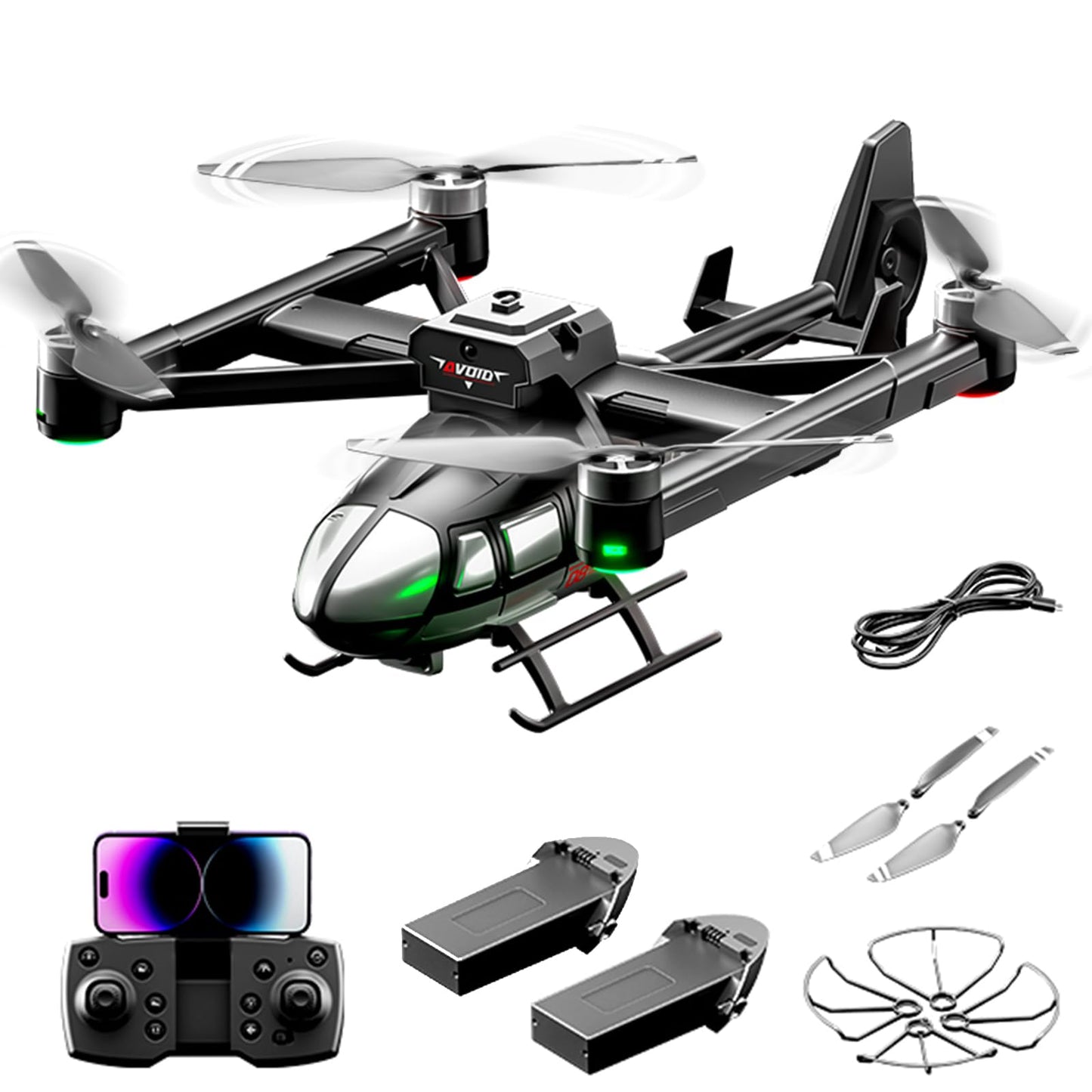 Losbenco Camera Drone for Kids 8-12 & Adults, Beginner-Friendly Mini Drone with 360° Flips, One-Key Take Off/Landing, Headless Mode, 2 Batteries, RC Quadcopter Toys for Boys Girls