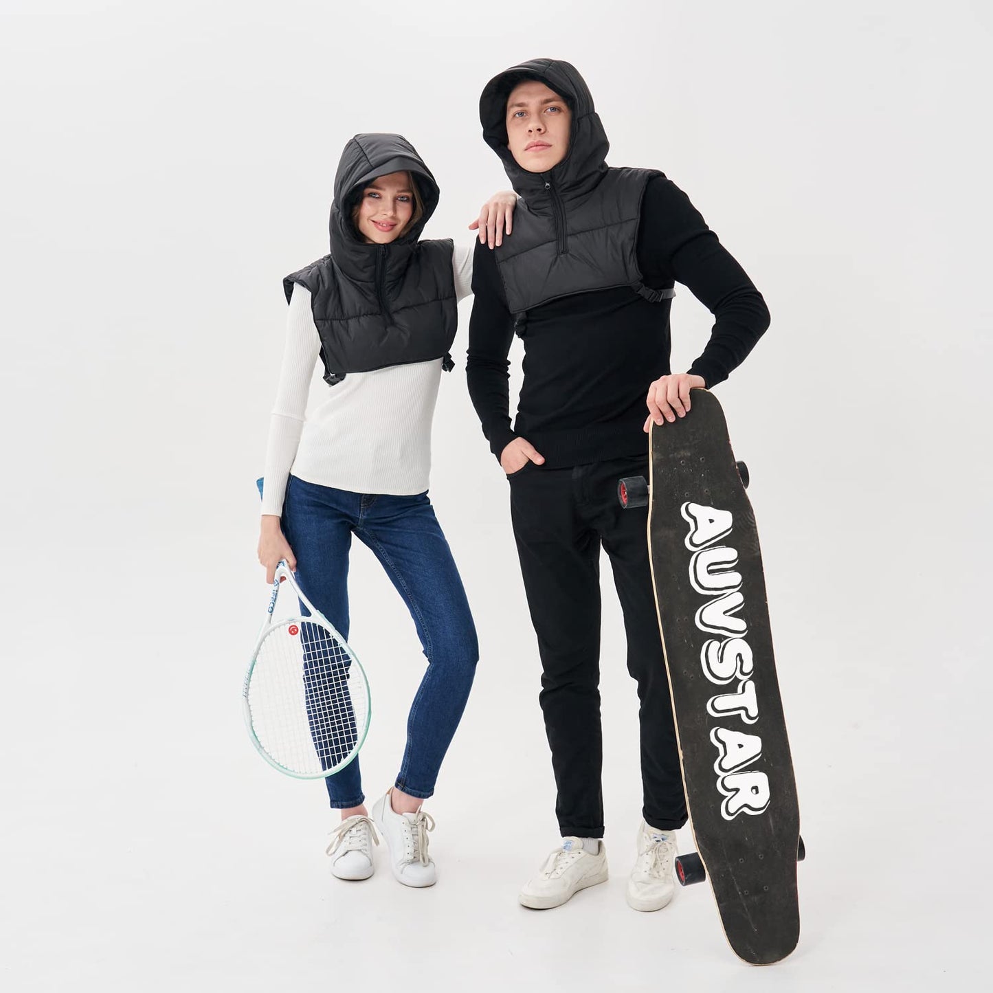KERHAND Windproof & Waterproof Winter Hats For Men & Women,Winter Sleeveless Hoodie Siamese Vest Snow Hats,Suitable For Outdoor Sports Mountaineering/Skiing (WEAR IT AND WON'T LOSE IT