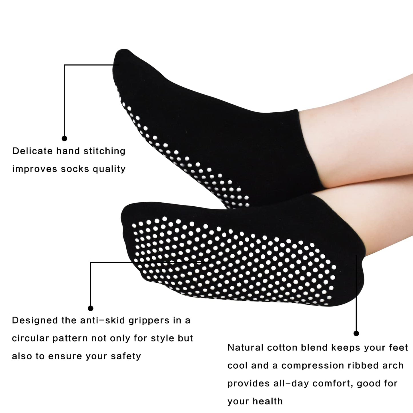 ELUTONG Pilates Ballet Barre Yoga Socks 1-4 Pack Non Skid Slip Sticky Grippers Socks for Women