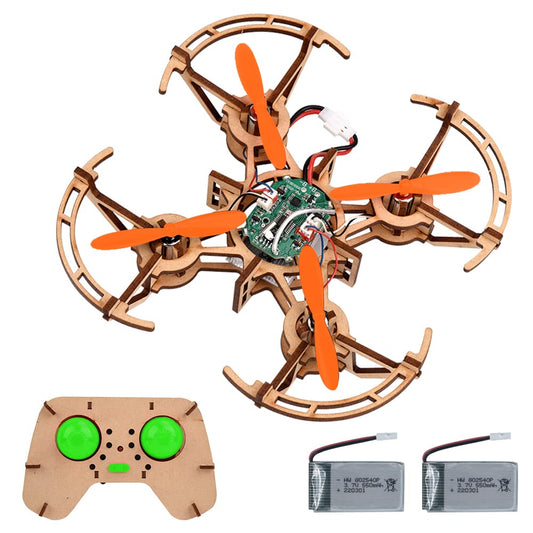 Diy Mini Wooden Drone RC Quadcopter Building Kits for Kids or Beginner,School Educational Science Kits Remote Control for Boys and Girls and Teens(Ages 5-7, 5-9, 8-12, 10+) gkfescc XYQ-2