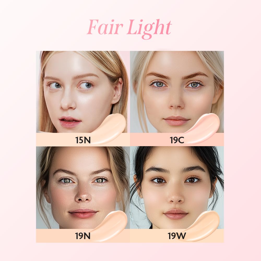 milktouch Cushion Foundation, 24H Flawless Skin, Radiant Shine, No Oxidation, Long-Lasting, Non-Creasing, 60% Hydrating Skincare Infused Korean Foundation, Valentines Gifts (19N Vanilla Ivory)