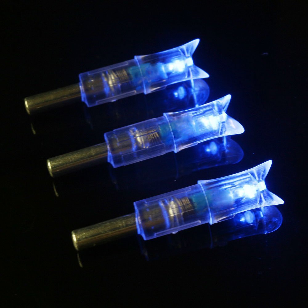 Reikawa 6PCS Lighted Nocks for Crossbow with .300''/7.62mm Inside Diameter,Half Moon Style Lighted Archery nocks