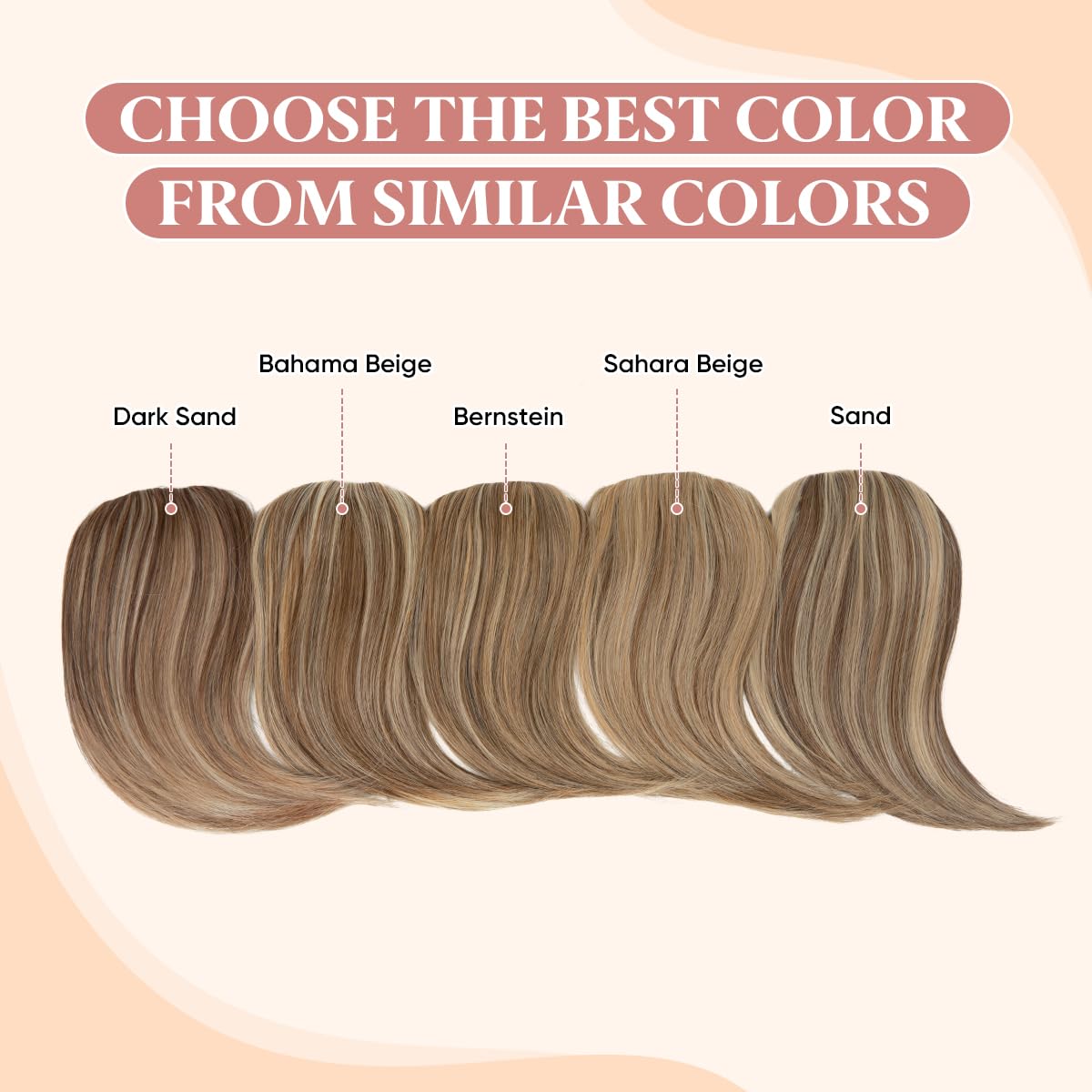 SARLA Clip in Side Bangs Extension Straight Synthetic Fake Bangs One Piece for Women Sand