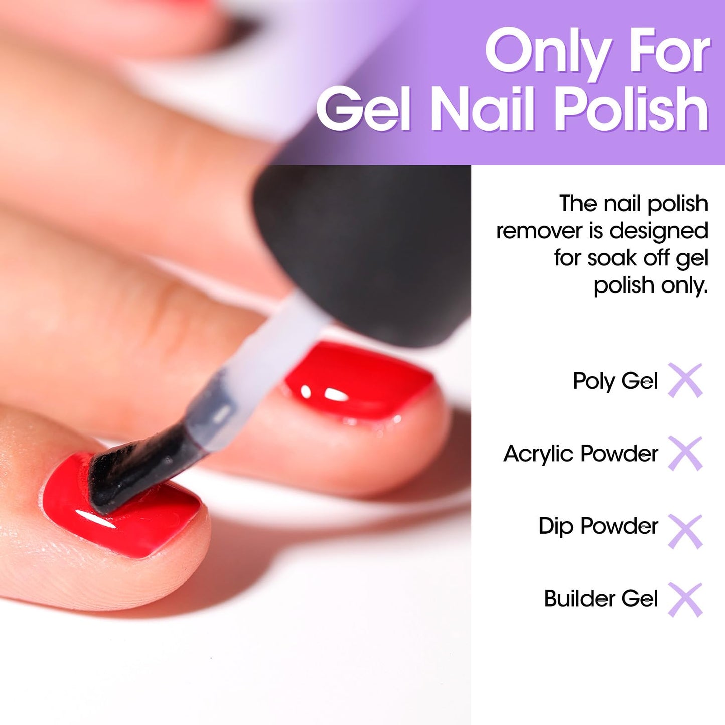 Gellen Gel Nail Polish Remover, 2 Pack Professional Gel Polish Remover for Nails, Quick & Easy Polish Remover In 3-5 Minutes, No Need for Foil Soaking Or Wrapping