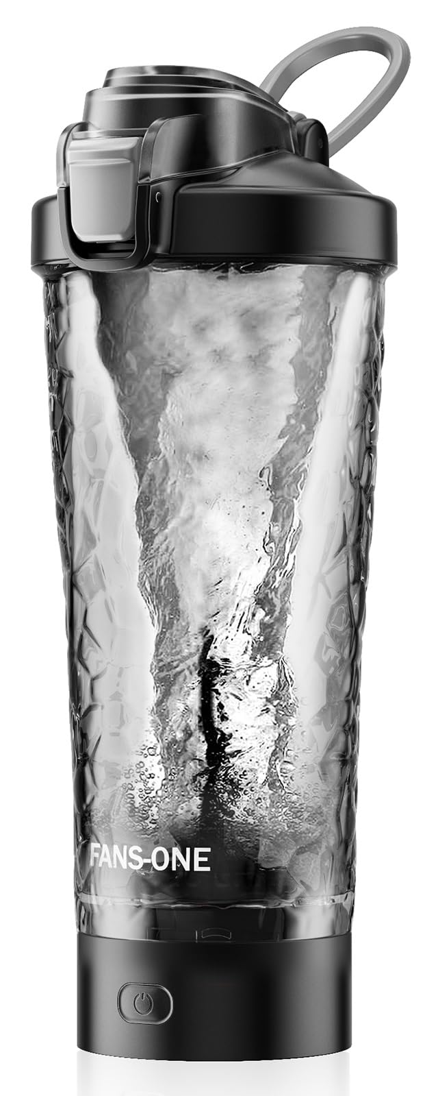 FANS-ONE Premium Electric Protein Shaker Bottle, 24 oz Lockable Blender Shaker Bottles, Made with Tritan, BPA Free, USB Rechargeable Mixer Blender Cup for Protein Shakes, Black