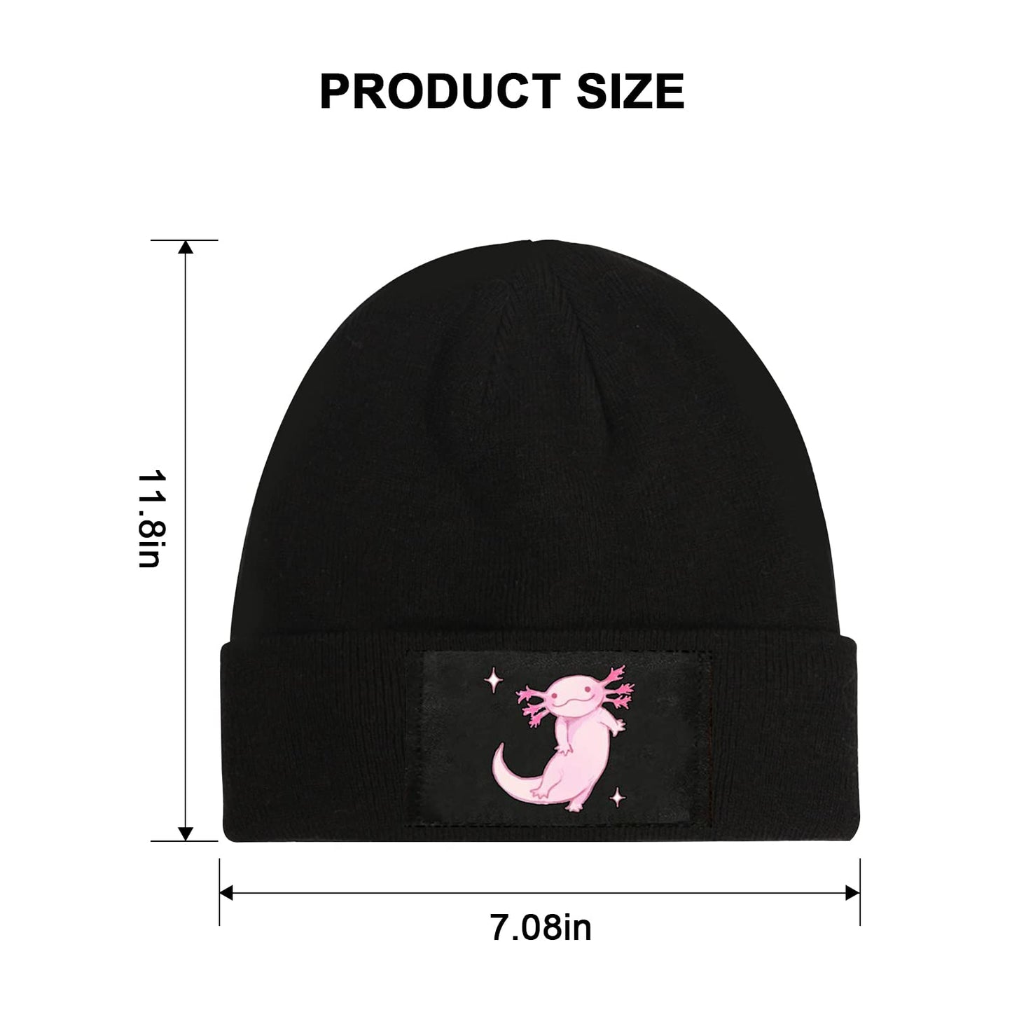 merahans Fashion Beanie Slouchy for Men Women Cartoon Pink Axolotl Knit Skull Cap Winter Warm Hat