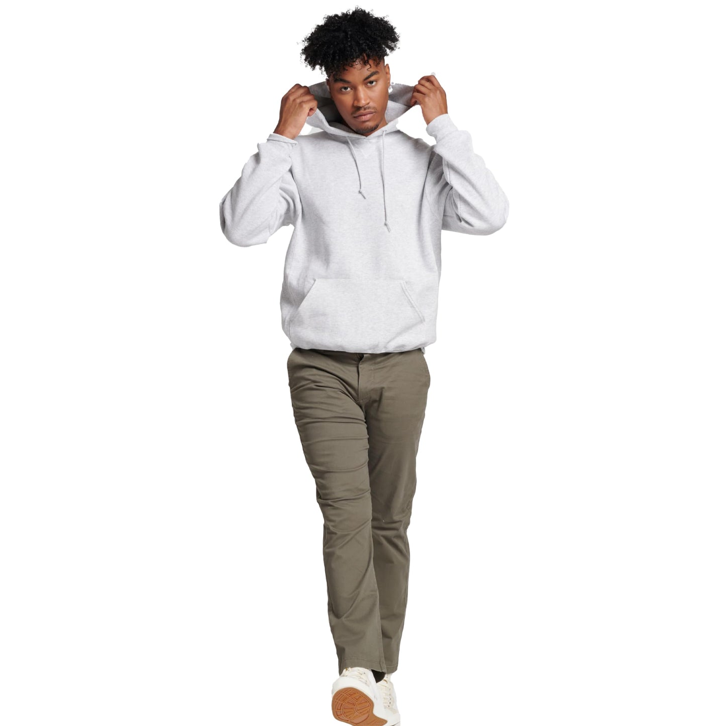 Russell Athletic Men's Dri Power Hooded Pullover Sweatshirt, Ash, Large