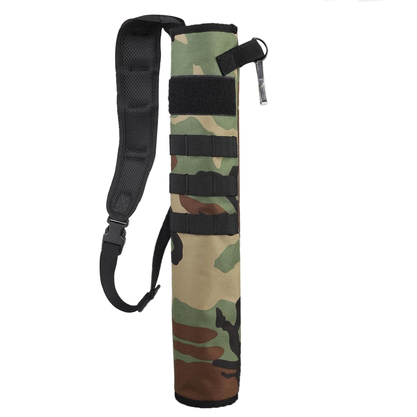 KRATARC Archery Lightweight Back Arrow Quiver Dual Use Foldable Compact Hip Arrows Bag with Molle System Hanged for Target Shooting (Woodland - diameter 3.5'')
