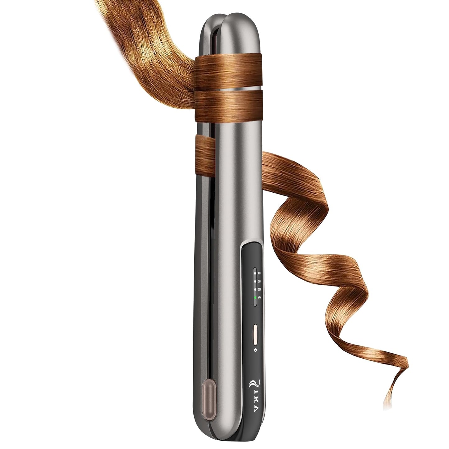 2-in-1 Cordless Hair Straightener and Curler, Portable Mini Flat Iron with Rechargeable, Wireless Curling Iron for Travel, Gold