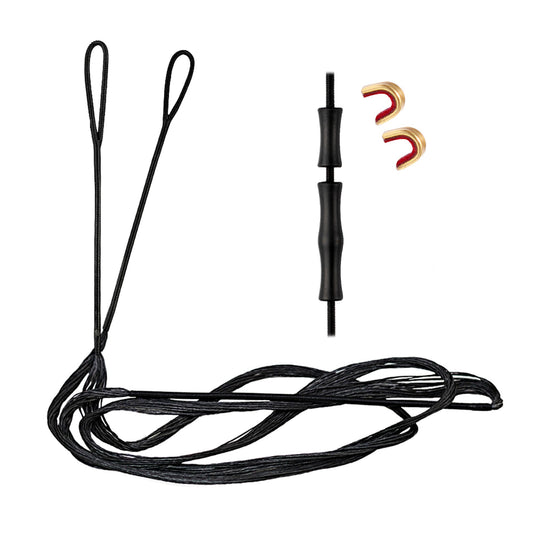 Deerseeker Recurve Bow String Set with 2 Nock Points Dacron Bowstrings Replacement Archery Accessories for Recurve bow Traditional Longbow 12,14,16 Strands 48-70 inches (AMO 70"-14)