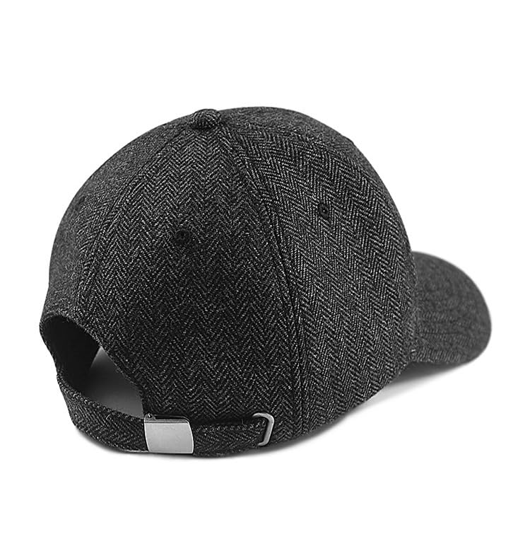 Oversize XXL Baseball Caps for Men Winter Wool Big Head Hats Large Head Hat Plus Size Cap Adjustable 22.5"-25.5" Grey