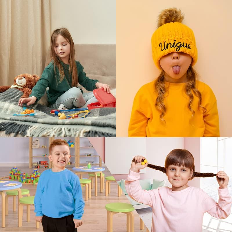 JIAHONG Kids Crewneck Sweatshirts Fleece Soft Sweatshirt Long Sleeve Pullover Winter Boys or Girls 3-12 Years Navy XS