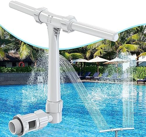 [Patent Pending] POOLHACKER 2025 Upgrade Pool Fountain - Dual Spray Water Fountains for Above Ground/Inground Pools, 2-in-1 Adjustable Waterfall Pool Sprinkler Fountain (for in-tex & for Best-Way)