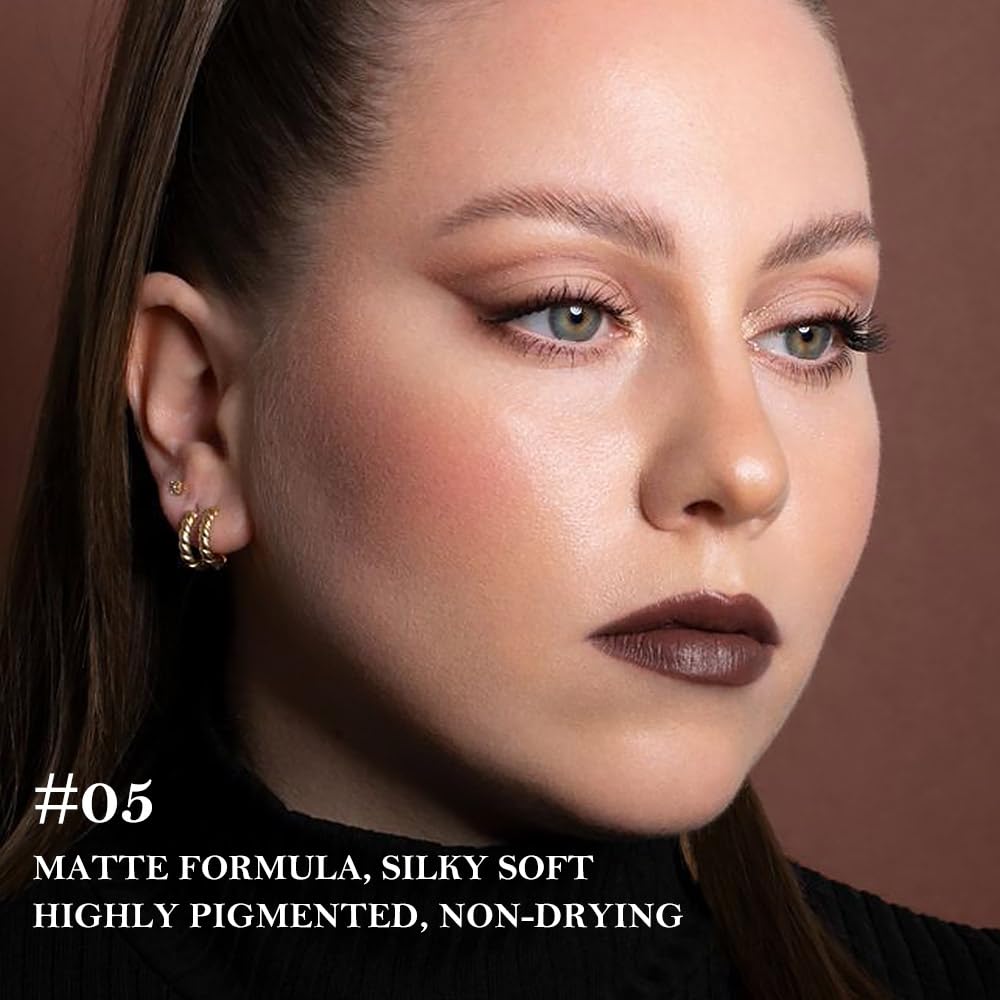 2-in-1 Gradient Lip Liner and Lipstick Lip Combo Set, Matte Lipstick Crayon Lip Liner pencil, High Pigmented Long Lasting Waterproof Smudge Proof Lip Liner (01#+03#+05#, 3 Count (Pack of 3))