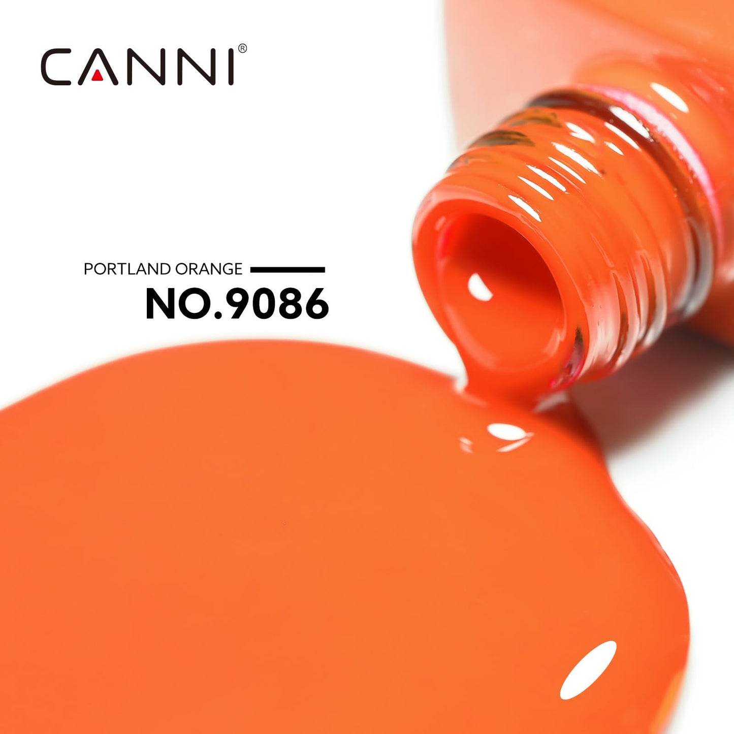 CANNI Bright Orange Gel Nail Polish, 1Pcs Neon Orange Gel Polish Red Orange Color Nail Polish Gel High Gloss Soak Off U V Gel Nail French Nail Manicure Salon DIY