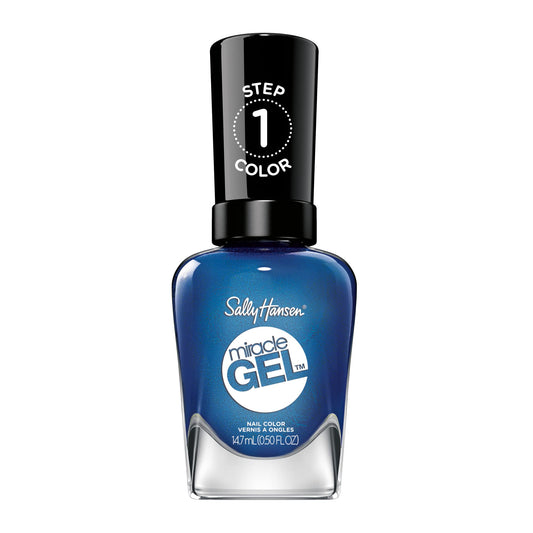 Sally Hansen Miracle Gel™, Travel Seekers Blues Cruise, Long Lasting, Gel-Like Formula, No UV Lamp Needed, Blue Nail Polish