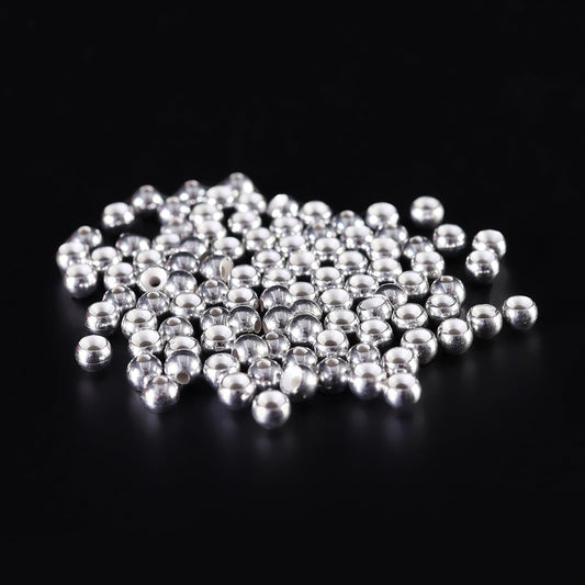 ANGLER DREAM Fly Tying Beads 100 PC/LOT Tungsten Beads Nymph Head Ball Fly Tying Materials (Silver, 2.0mm,100pcs)