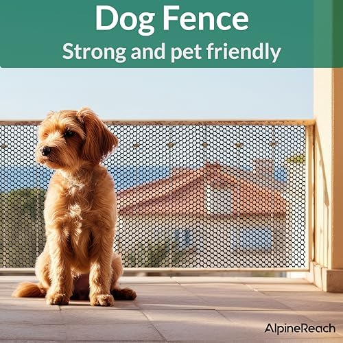 AlpineReach Plastic Wire Mesh 1.3ft x 30ft (15.7" x 360") Fence Roll with Zip Ties - Ideal for Poultry, Dogs, Rabbit Barrier & Gardening, Durable Chicken Mesh, Versatile Rigid Fencing & Netting, Black