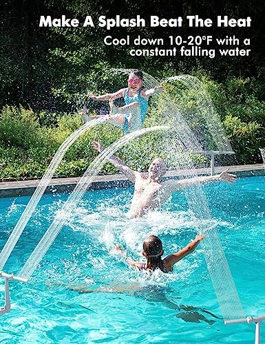 [Patent Pending] POOLHACKER 2025 Upgrade Pool Fountain - Dual Spray Water Fountains for Above Ground/Inground Pools, 2-in-1 Adjustable Waterfall Pool Sprinkler Fountain (for in-tex & for Best-Way)