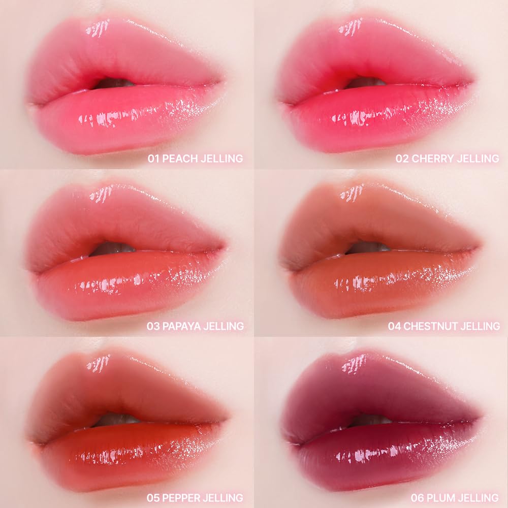 YNM Heart Jelling Tint (01 PEACH JELLING, 0.09 oz) Silicone Lip Brush Included, K-Beauty, Non-Sticky, Moisturizing, Smudge-Proof, Korean Lip Tint, Long-Lasting, Vivid Color