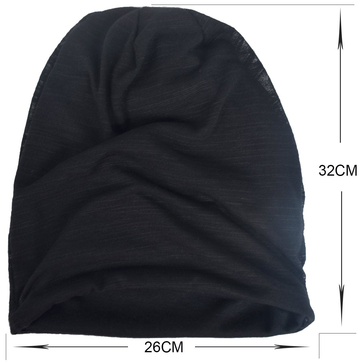 VECRY Men Slouch Hollow Beanie Thin Summer Cap Skullcap (Black1)