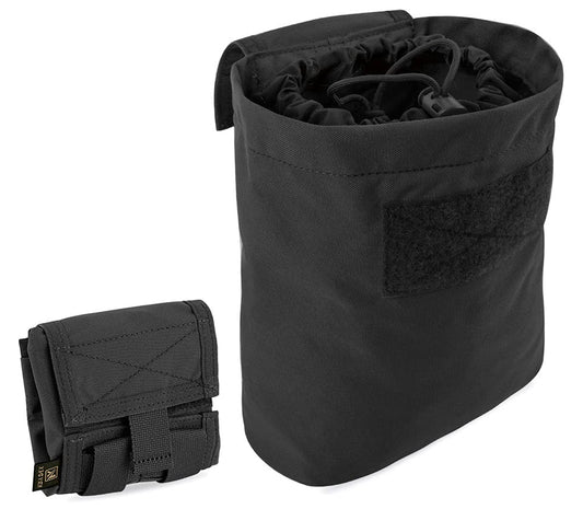 KRYDEX Molle Dump Pouch Roll-Up Drawstring Magazine Utility Pouch Folding Dump Bag (BK)