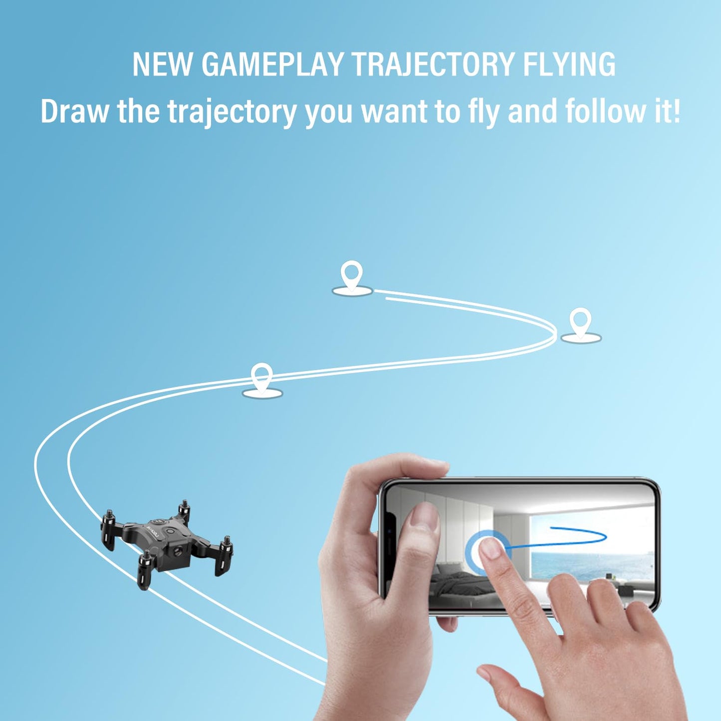 Mini Drone with 4K Camera Six-axis Stabilization Mini Shuttle Foldable FPV Drone Compact Covert UAV One Key Take Off/Land,Headless Mode,Support 360 Degree Flip