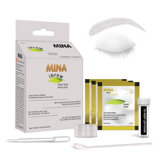 MINA ibrow Henna Regular Pack & Coloring tint kit up to 6 week (Pearl Gray)