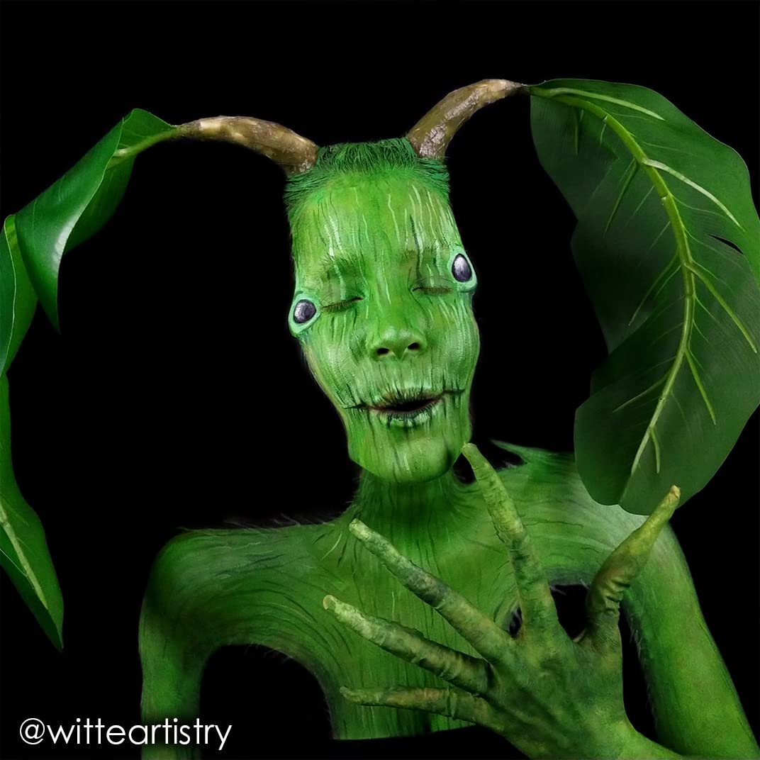 Mehron Makeup Paradise Makeup AQ Pro Size | Stage & Screen, Face & Body Painting, Special FX, Beauty, Cosplay, and Halloween | Water Activated Face Paint & Body Paint 1.4 oz (40 g) (Amazon Green)