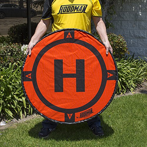 Hoodman 3 Foot Weighted UAV Drone Landing Pad - fits Matrice 4E, Mini 4 Pro, mini 3 pro, mavic, spark - Durable, No Stakes Required, collapses to 1/3 of deployed size