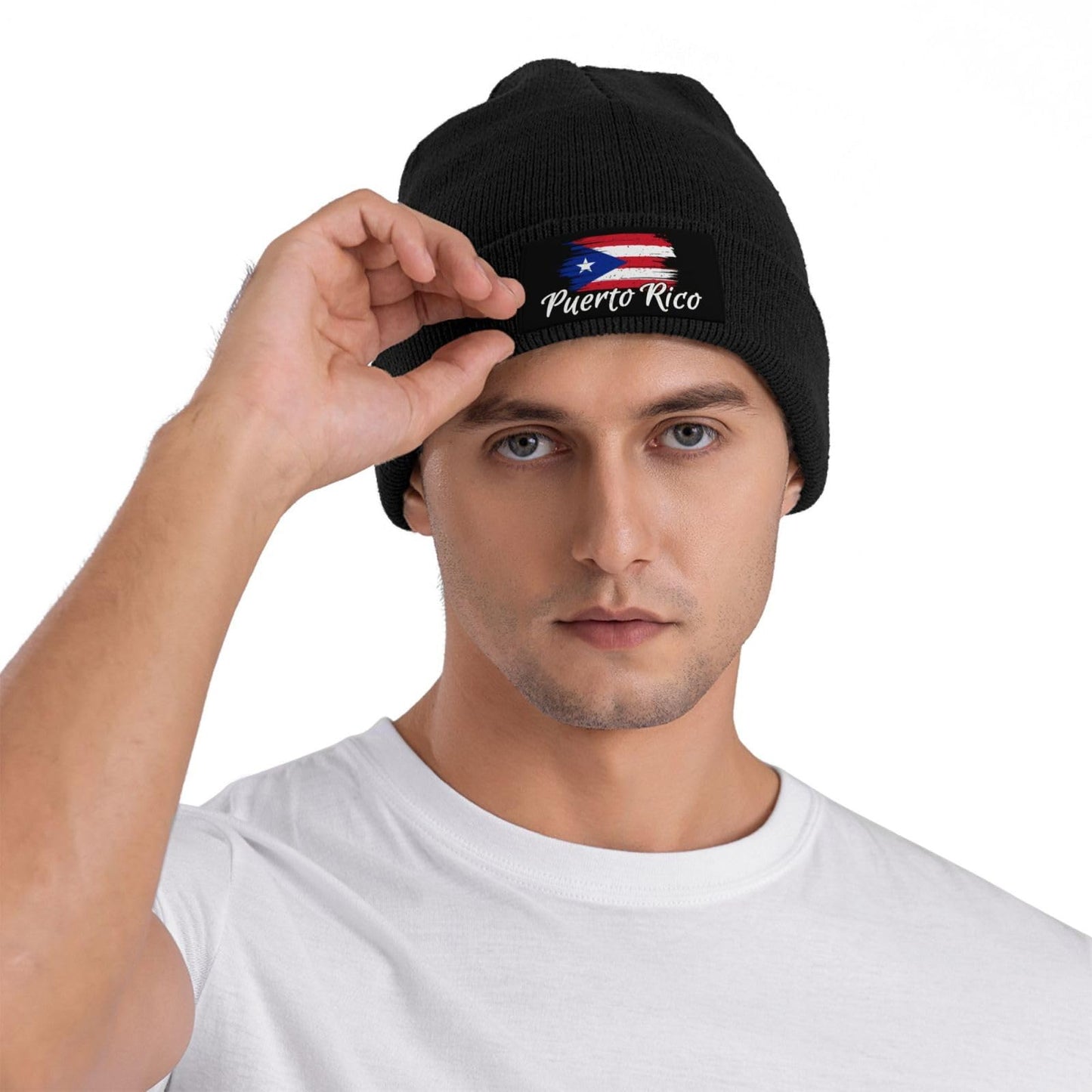 Cute Puerto Rico Flag Hats Men Women Slouchy Beanie Hat Winter Knit Caps Soft Ski Hats Unisex