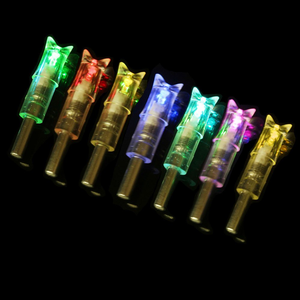 6PCS Lighted Nocks for Crossbow with .300/7.62mm Inside Diameter Led Nocks Arrow nocks for Archery Hunting