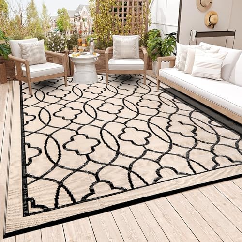 Pendolr Outdoor Rug Waterproof 6x9 ft Outdoor Carpet Patio Rug Mat Reversible RV Camping Rug Plastic Straw Rug Outside Outdoor Area Rug for Patio Deck Balcony Backyard Picnic Beach