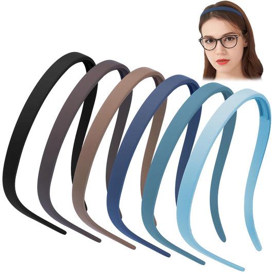 TOBATOBA Headbands for Glasses Wearers No Pressure No Headache Headbands Square Headband Sunglasses Headband for Women Comfortable Headbands for Girls, Womens Headbands Non Slip with Teeth 6Pcs