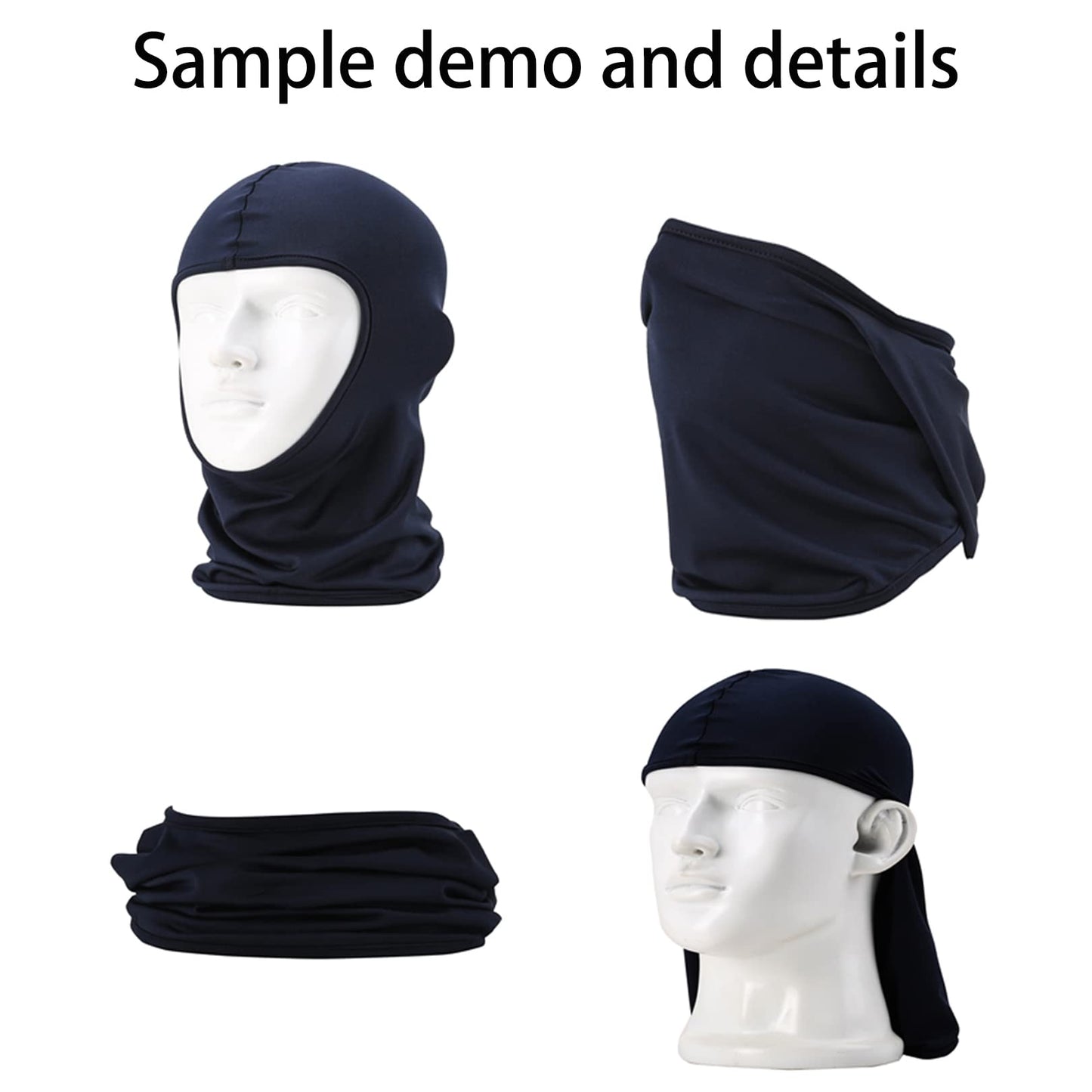 GANWAY 7 Pieces Ski Mask Balaclava Full Face Mask for Men Women Outdoor Sports Windproof UV Protection Breathable Red