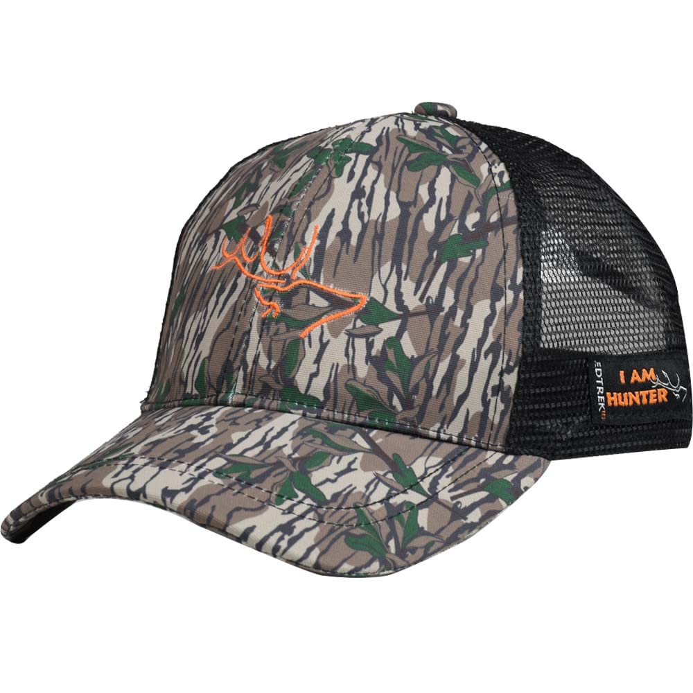EDTREK Elite Youth Performance Mesh Hat - Boys Girls Hunting Hat and Fishing Hat (Green Leaf Camo)