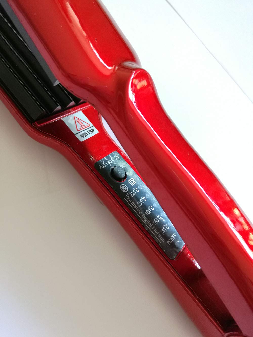 MBHAIR Ceramic Crimper Iron for Fluffy Hairstyle Curling Iron, Corrugation Crimper Hair Irons, Anti Static Ceramic Hair Crimping Iron Adjust Temperature (Red)