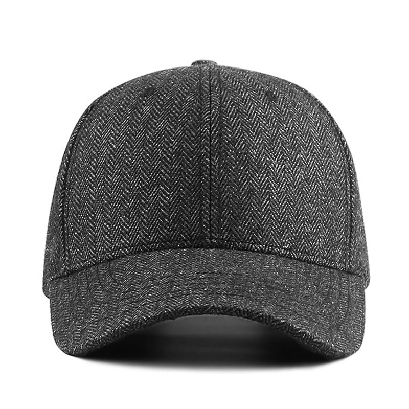 Oversize XXL Baseball Caps for Men Winter Wool Big Head Hats Large Head Hat Plus Size Cap Adjustable 22.5"-25.5" Grey