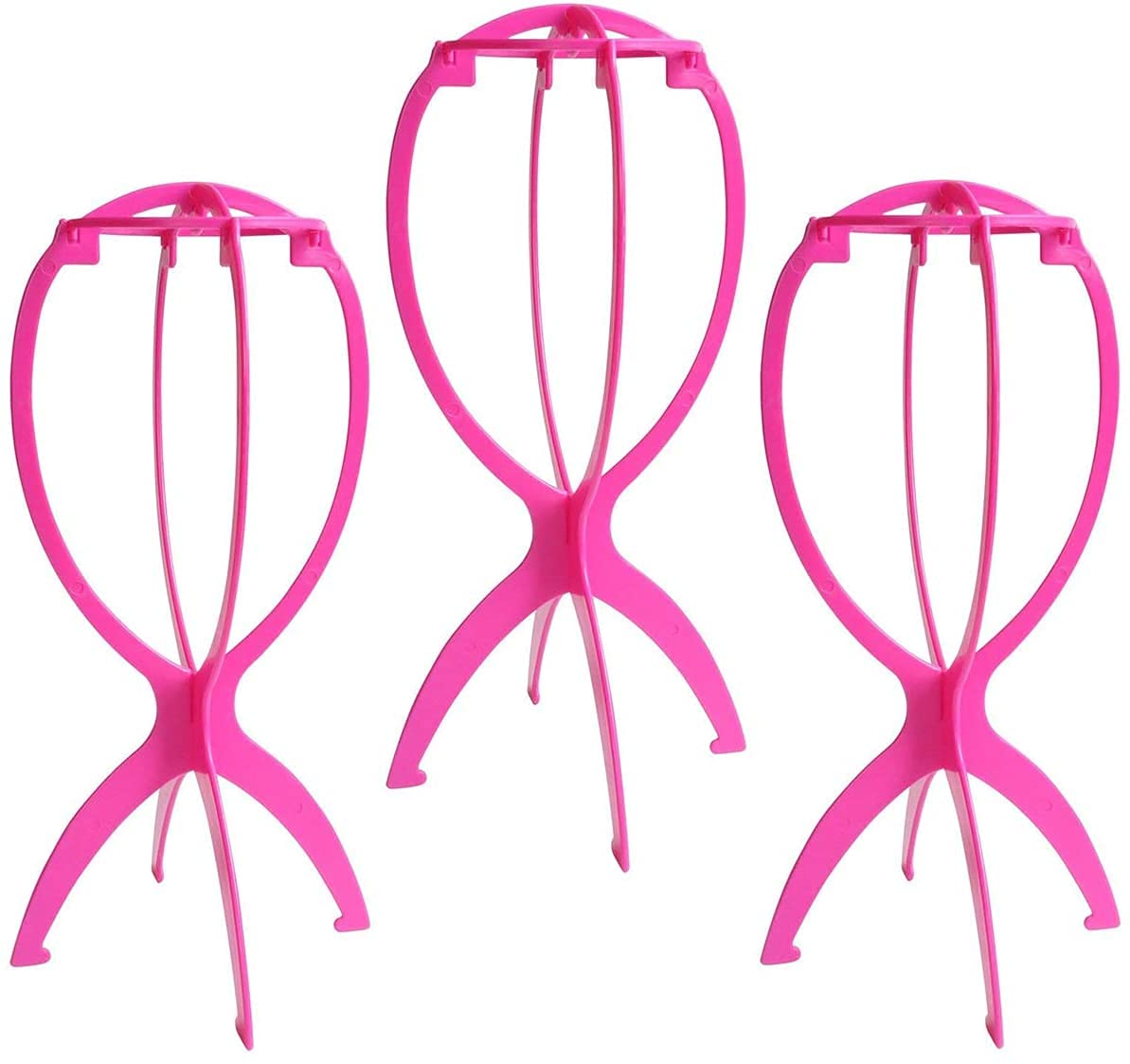 Dreamlover Wig Head Stand, Wig Holder, Hot Pink, 3 Packs