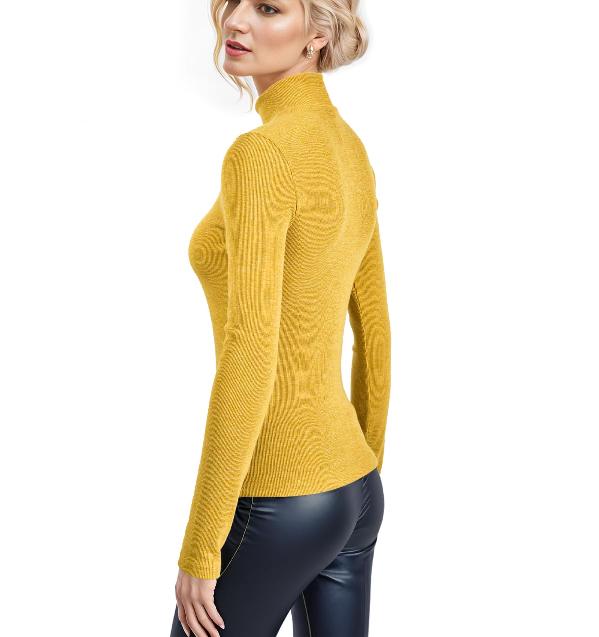 YumiDay Thermal Turtleneck Women(Mustard,M)