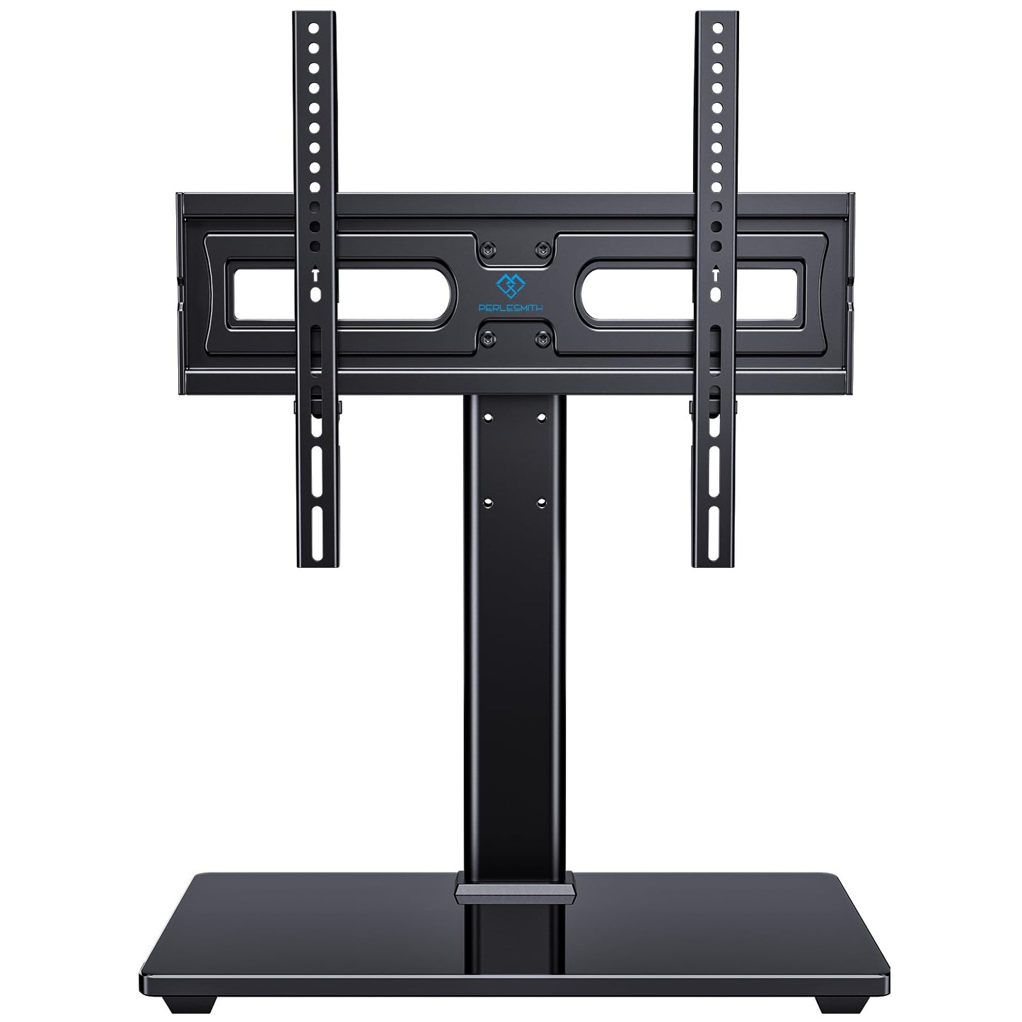 PERLESMITH Universal Swivel TV Stand-Table Top TV Stand for 32-65 inch TV-Height Adjustable TV Base with Heavy-Duty Tempered Glass Base, VESA 400x400mm up to 88lbs, PSTVS17