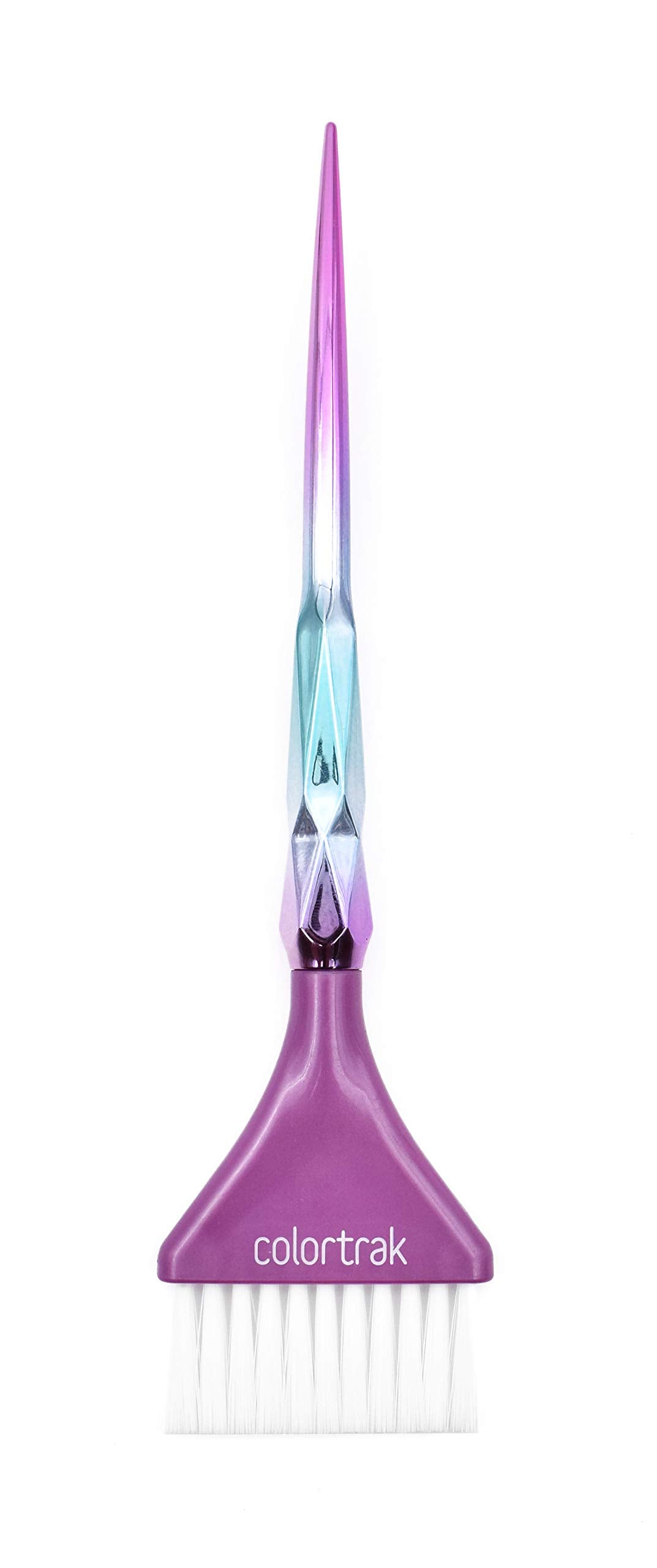 Colortrak The Aurora Collection Wide Color Brushes, Gem-Cut Handle, Tapered End, Stain-Free Metallic Finish, Matches Other The Aurora Collection Products, 2 Pack - 1xFirm Bristle, 1xFeather Bristle